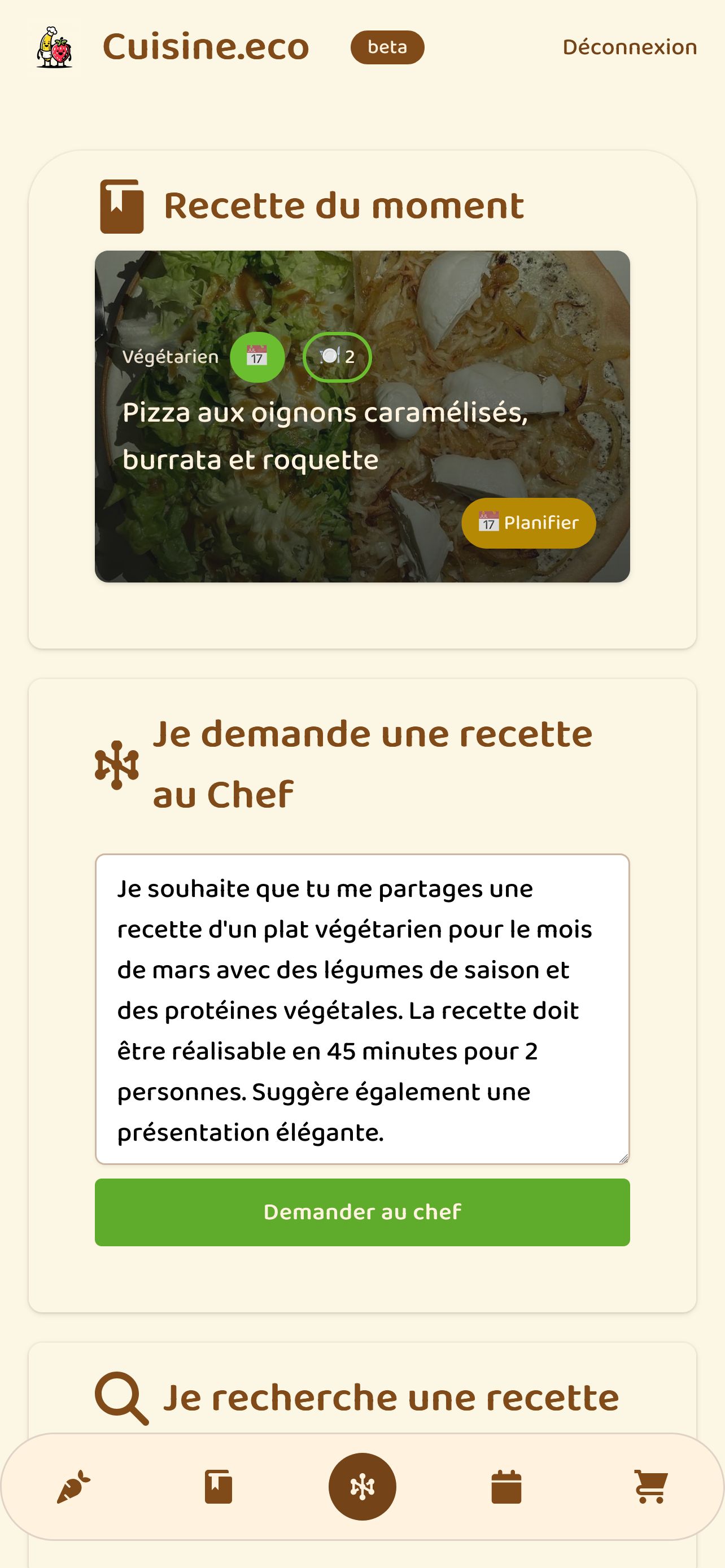 Application Cuisine.eco - Intégration IA