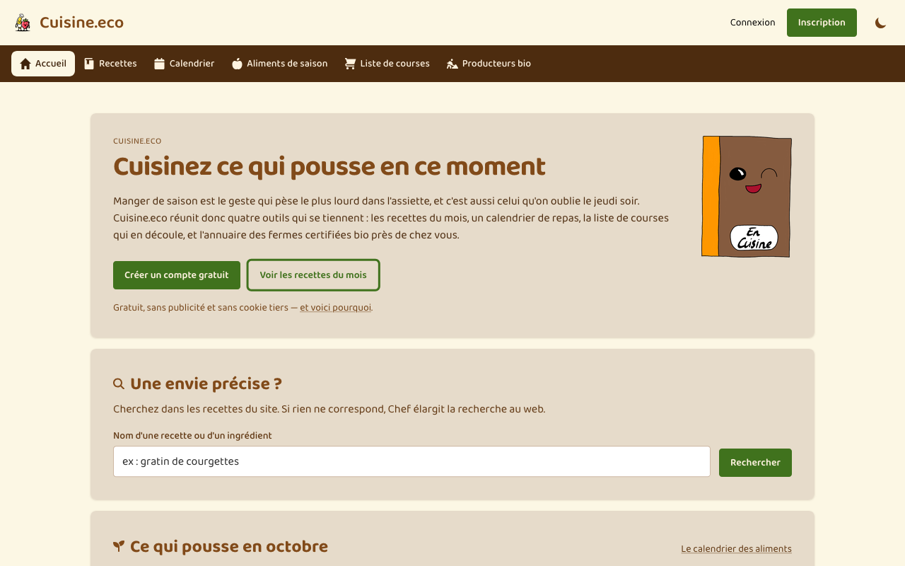 Capture d’écran de l’application Cuisine.eco