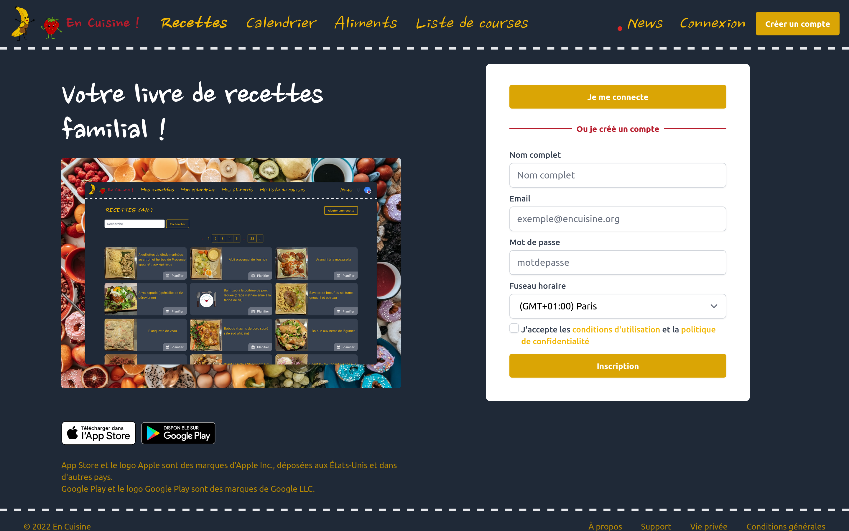 Capture d'écran de l'application En Cuisine !